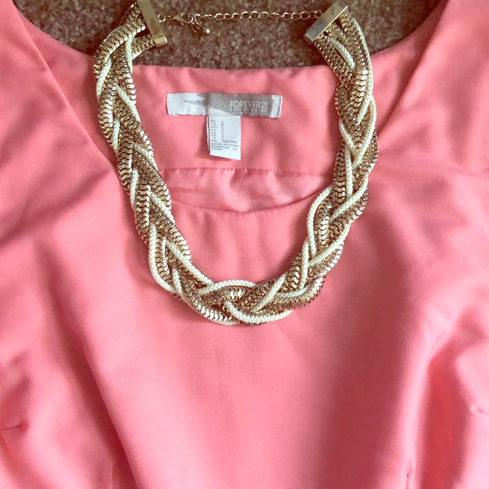 Gold and Rope Braided Necklace